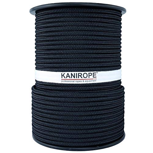 Kanirope® Polyesterseil Seil Polyester POLYBRAID 5mm 100m Schwarz 16-fach geflochten von Kanirope