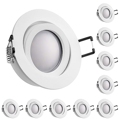 Kanlux 10er LED Einbaustrahler Set Weiß matt 5W DIMMBAR LED GU10 Deckenstrahler - Spots - Deckenspots - Deckspot von Kanlux