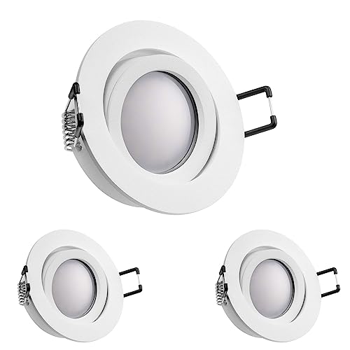 Kanlux 3er LED Einbaustrahler Set Weiß matt 5W DIMMBAR LED GU10 Deckenstrahler - Spots - Deckenspots - Deckspot von Kanlux