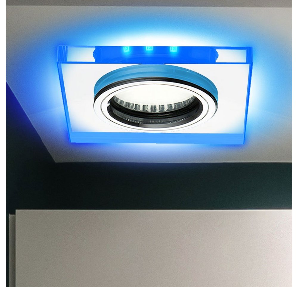 Kanlux LED Einbaustrahler, Leuchtmittel nicht inklusive, Decken Spot Einbau Lampen Wohn Arbeits Zimmer Beleuchtung blau Glas von Kanlux