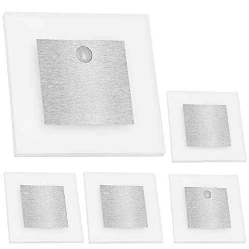 Kanlux Set LED Treppenbeleuchtung Warmweiß 3000K inklusive zwei Einheiten mit Bewegungsmelder und 15W Trafo, Set:5er Set inkl. 2 x Sensor von Kanlux