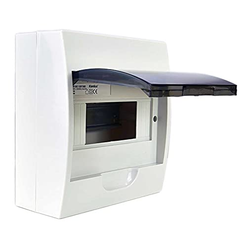 Sicherungskasten Kleinverteiler IP40 aufputz Unterverteilung 1-reihig 8 Module 1x8 einreihig mit DIN-Schiene Aufputzverteiler Verteilerkästen Aufbau Montage Verteilerbox von Kanlux