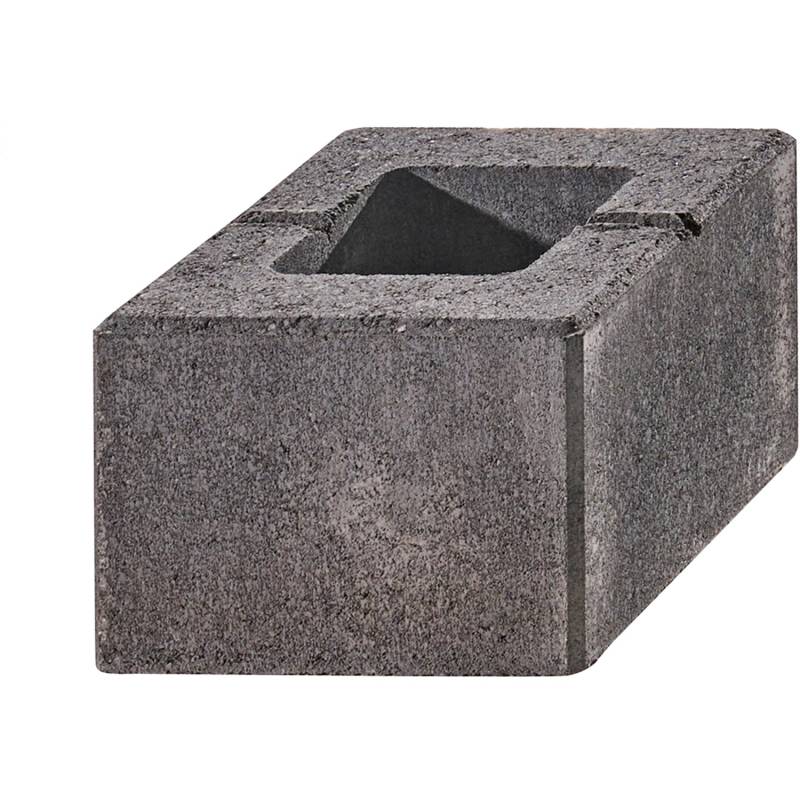 Kann Lindeza-Mauer Halbstein 20 cm x 20 cm x 15 cm Vulkananthrazit von Kann