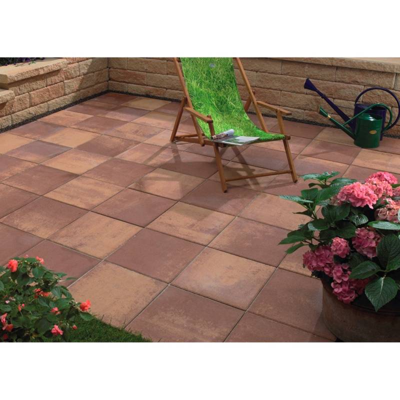 Terrassenplatte Beton Florenz Terra-Nuanciert 40 cm x 40 cm x 5 cm von Kann