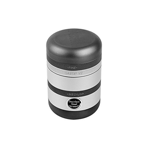 Kannastör GR8TR V2 Grinder - Massiver Körper mit Edelstahl Easy Change Sieb (matt-silber) von Kannastor