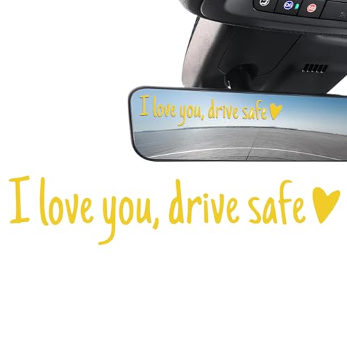 I Love You Drive Safe Aufkleber | Auto-Rückspiegel-Aufkleber Mit Herz | Auto Aufkleber Spiegel Außen Ich Liebe Dich, Vinyl-Aufkleber Für Autospiegel, AutoAffirmationsaufkleber, Zubehör von Kanoauo