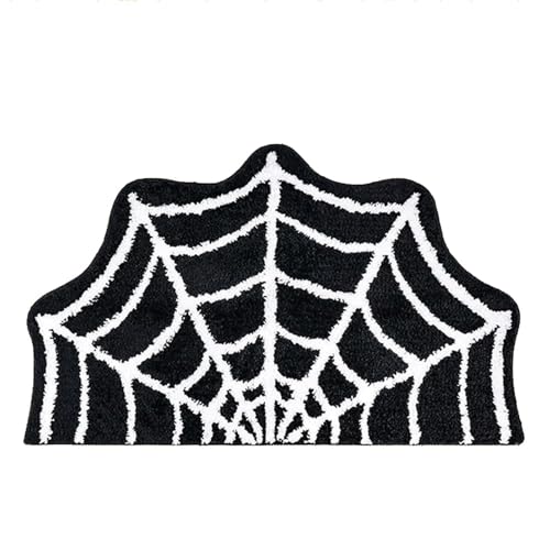 Kanoauo Halloween Spinnennetz Teppich,Gothic Badezimmerteppich,Halloween Badezimmer Spinnennetz Teppich | Super saugfähiger schwarzer Spinnennetz-Badezimmerteppich für Badezimmer-Haustür-Wanne Kanoauo Halloween Spinnennetz Teppich,Gothic Badezimmerteppich,Halloween Badezimmer Spinnennetz Teppich | Super saugfähiger schwarzer Spinnennetz-Badezimmerteppich für Badezimmer-Haustür-Wanne von Kanoauo