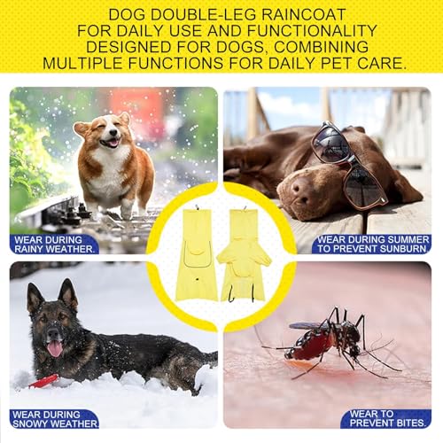 Kanoauo Hunderegenmantel - Reflektierend Regenmantel Für Große Hunde Mit Leinenloch | Verstellbare wasserdichte Kleidung Für Mittelgroße Bis Große Haustiere Mit Nachtsichtbarkeit Für Tägliche Kanoauo Hunderegenmantel - Reflektierend Regenmantel Für Große Hunde Mit Leinenloch | Verstellbare wasserdichte Kleidung Für Mittelgroße Bis Große Haustiere Mit Nachtsichtbarkeit Für Tägliche von Kanoauo
