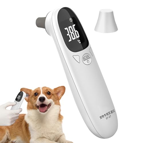 Kanoauo Tierthermometer für Katzen,Hundeohrthermometer,Tierarzt-Tech-Zubehör - Welpenthermometer, Fiebererkennungsgerät, Heimtierbedarf, hochpräzise, klare LED-Anzeige, für Schafe oder Hunde Kanoauo Tierthermometer für Katzen,Hundeohrthermometer,Tierarzt-Tech-Zubehör - Welpenthermometer, Fiebererkennungsgerät, Heimtierbedarf, hochpräzise, klare LED-Anzeige, für Schafe oder Hunde von Kanoauo