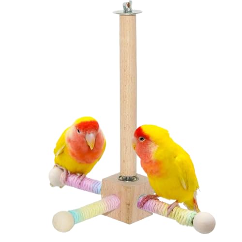 Kanoauo Vogelständer - Vogel Spielplatz,Holz Drehbarer Hakenhalter für Innen Draußen an Wand Boden Kanoauo Vogelständer - Vogel Spielplatz,Holz Drehbarer Hakenhalter für Innen Draußen an Wand Boden von Kanoauo