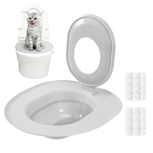 Katzentoilette Training | Katzen WC-Sitz Toiletten Training System Mit Saugnapf Befestigung Bohrfreie Montage Für Kätzchen Wohnung von Kanoauo