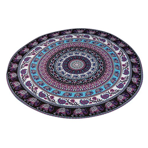 Kanpola Runde Strandtuch Mandala Handwerk Yogamatte Pool Handtuch Campingdecke Picknickdecke Strandlaken Yogamatte (Mehrfarbig, 150cm) von Kanpola Bademode