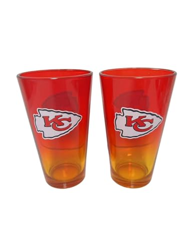 Kansas City Chiefs NFL Pint Gläser Glas Set 2er-Set 475 ml von Kansas City Chiefs