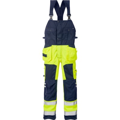 Warnschutz-Latzhose 1014 PLU, warngelb/marineblau, Größe C50 von Kansas