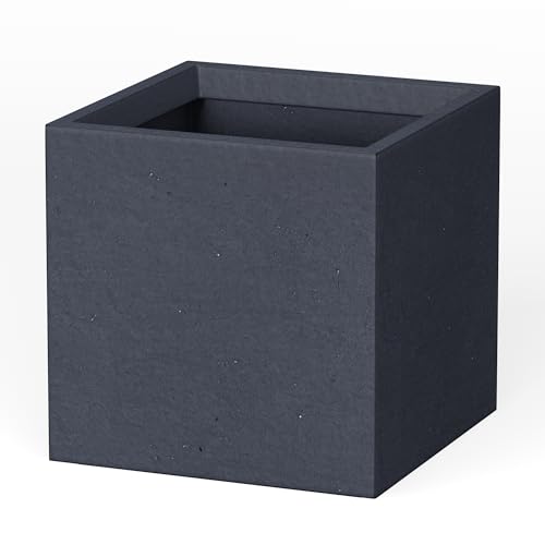 Kante Quadratische Beton-Pflanzgefäße für den Außenbereich, Terrasse, Garten, leicht, modern, Anthrazit, 10" von Kante