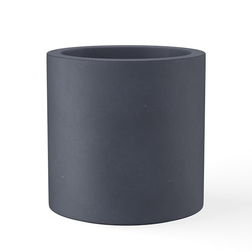 Kante Moderne zylindrische Pflanzgefäße aus Beton, 24,9 cm Durchmesser, Anthrazit von Kante
