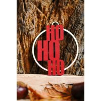 Handgefertigte 3D Christbaumkugeln Und Geschenkanhänger Aus Sperrholz - Einzigartig Nachhaltig. Hohoho Rot von KantholzCreations