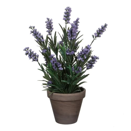 MICA Decorations Lavendel Kunstpflanze im Blumentopf Stan - H33 x Ø20 cm - Blau von KantoormeubelenPlus