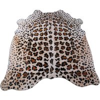 Heller Hintergrund Jaguar Print Rindsleder Teppich - Größe 16, 5 X 15, 2 cm # O-1003 von Kanukhides