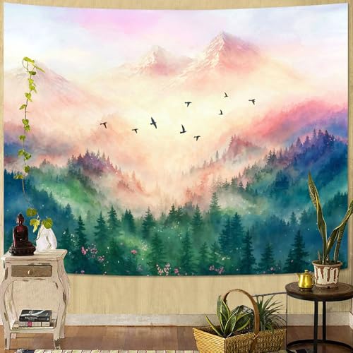 Kanuyee Sommertraumhafter Regenbogen-Bergwald-Wandteppich, Aquarell-Landschafts-Tapisserie für Wanddekoration, lebendiger Wandteppich, 152,4 x 111,8 cm Kanuyee Sommertraumhafter Regenbogen-Bergwald-Wandteppich, Aquarell-Landschafts-Tapisserie für Wanddekoration, lebendiger Wandteppich, 152,4 x 111,8 cm von Kanuyee