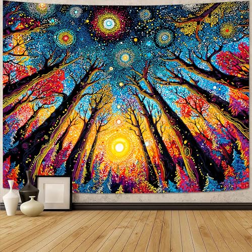 Kanuyee Trippy Wandteppich mit leuchtendem Baum, psychedelischer Wald, Wandteppiche für Raumdekoration, lebendiger Wandteppich, 228 x 178 cm Kanuyee Trippy Wandteppich mit leuchtendem Baum, psychedelischer Wald, Wandteppiche für Raumdekoration, lebendiger Wandteppich, 228 x 178 cm von Kanuyee
