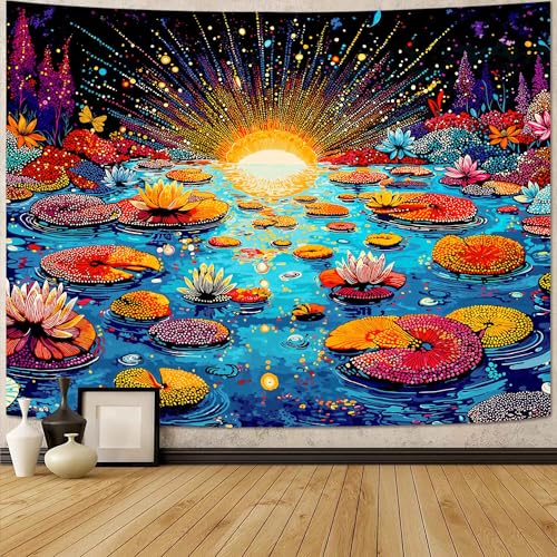 Kanuyee Trippy Wonder Garden Wandteppich, lebendige Fantasie-Blumen-Tapisserie für Raumdekoration, psychedelischer Wandteppich, 152,4 x 111,8 cm Kanuyee Trippy Wonder Garden Wandteppich, lebendige Fantasie-Blumen-Tapisserie für Raumdekoration, psychedelischer Wandteppich, 152,4 x 111,8 cm von Kanuyee