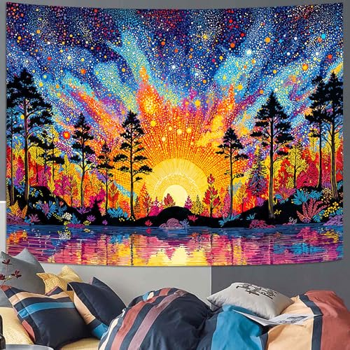 Kanuyee Wandteppich, abstrakte Sonnenuntergang-Landschaft, bunte Naturlandschaft, Wandteppiche für Raumdekoration, moderner Wandteppich, 228 x 178 cm Kanuyee Wandteppich, abstrakte Sonnenuntergang-Landschaft, bunte Naturlandschaft, Wandteppiche für Raumdekoration, moderner Wandteppich, 228 x 178 cm von Kanuyee