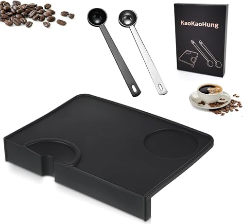 KaoKaoHung Tampermatte mit Tischkantenschutz, Tamping Matte rutschfest aus hochwertigem Silikon, Barista Zubehör mit Einkerbung für den Siebträger von KaoKaoHung