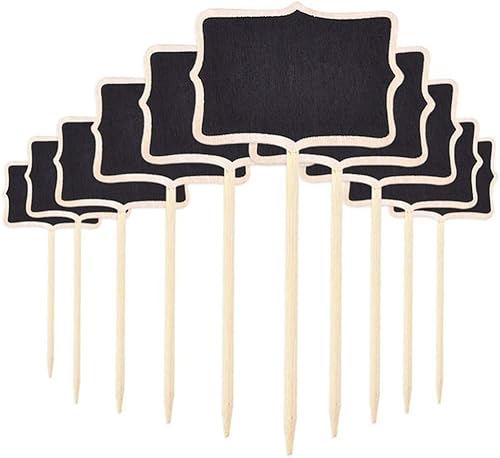 KAOAONROY Home Decor Speisekammer-Etiketten – Mini-Kreidetafel-Schilder mit Stick, Holz-Tischplatten-Schilder, Tischkarten für Haus und Garten, Speisekammer-Etiketten (12 Stück) von Kaoaonroy