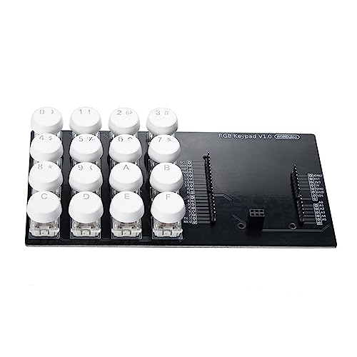Kaohxzklcn RGBDuino Tastatur V1.0 4x4 Tastatur DC5V mit Hintergrundbeleuchtung, weiß, runde Tastenkappen für Duino Boards RGBDuino Board von Kaohxzklcn