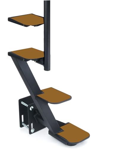 4 Stufen Schwerlast Bootsanhänger Treppe, Bootsanhängerleiter mit Anti-Rutsch-Matte, Universal Tongue Boarding Steps Fit für verschiedene Boote, mehr Sicherheit & einfache Installation, Verschiedene von Kaowuzz