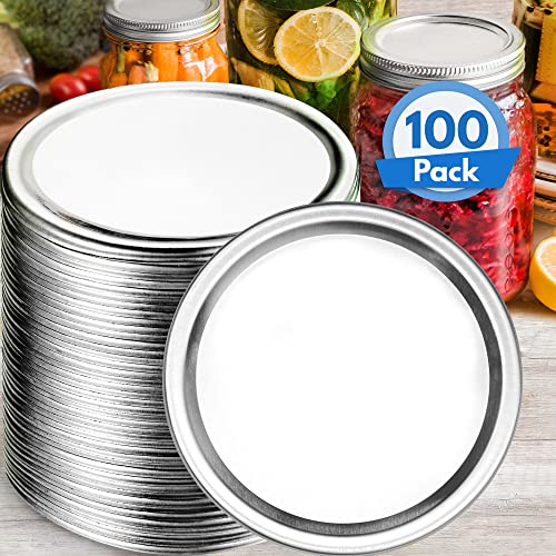 100 Stück Einmachdeckel für Einmachgläser (Silber, 70 mm), normale Größe mit lebensmittelechtem Dichtungsmittel, luftdichter Verschluss, um Konserven frisch zu halten von KapStrom von Kapstrom