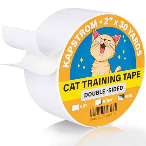 KapStrom Katzen-Kratzschutz-Klebeband, 5,1 cm x 30 Yards, doppelseitiges Katzen-Trainingsband zum Schutz von Couch, Möbeln und Teppichen Tape Roll KapStrom Katzen-Kratzschutz-Klebeband, 5,1 cm x 30 Yards, doppelseitiges Katzen-Trainingsband zum Schutz von Couch, Möbeln und Teppichen Tape Roll von KapStrom