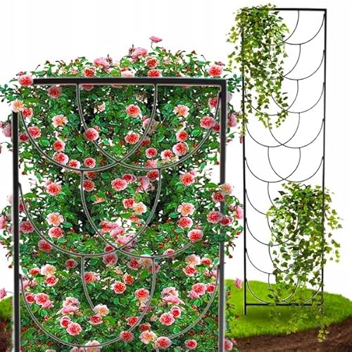 Kapaga - Rankgitter - Rankhilfe Garten - Staudenhalter - Blumenhalter - Rankengewächs Pflanzenstütze - Blumenstütze - Staudenstütze - Rankhilfe Strauchhalter (Schwarz, 200 cm) von KPGA KAPAGA HOME & GARDEN