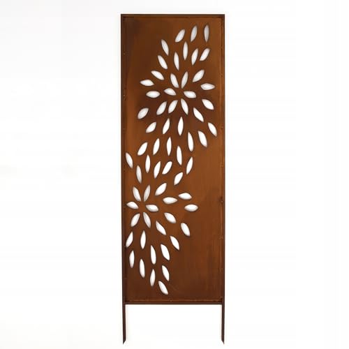 Kapaga - Sichtschutz Metall - 160 cm x 50 cm - Edelrost - Rostoptik Sichtschutz für Garten - Sichtschutzelement - Sichtschutzwand - Gartendekoration Zaun - Rost (Azur) von KPGA KAPAGA HOME & GARDEN