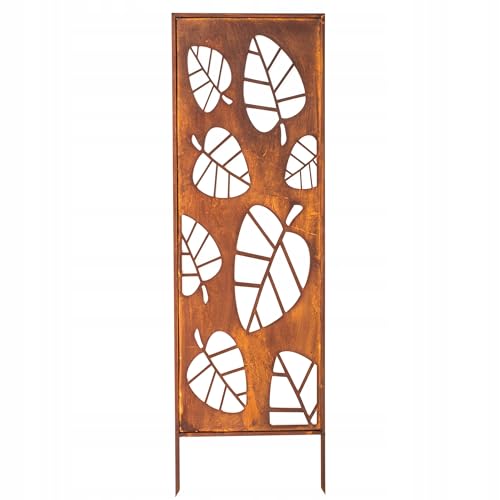 Kapaga - Sichtschutz Metall - 160 cm x 50 cm - Edelrost - Rostoptik Sichtschutz für Garten - Sichtschutzelement - Sichtschutzwand - Gartendekoration Zaun - Rost (Blätter) von KPGA KAPAGA HOME & GARDEN