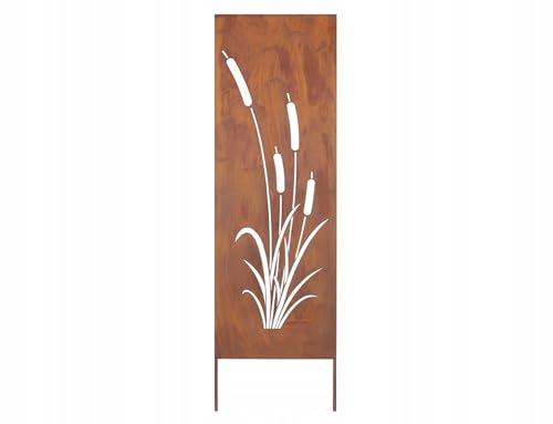 Kapaga - Sichtschutz Metall - 160 cm x 50 cm - Edelrost - Rostoptik Sichtschutz für Garten - Sichtschutzelement - Sichtschutzwand - Gartendekoration Zaun - Rost (Kalmus) von KPGA KAPAGA HOME & GARDEN