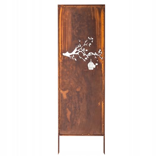 Kapaga - Sichtschutz Metall - 160 cm x 50 cm - Edelrost - Rostoptik Sichtschutz für Garten - Sichtschutzelement - Sichtschutzwand - Gartendekoration Zaun - Rost (Vogel) von KPGA KAPAGA HOME & GARDEN