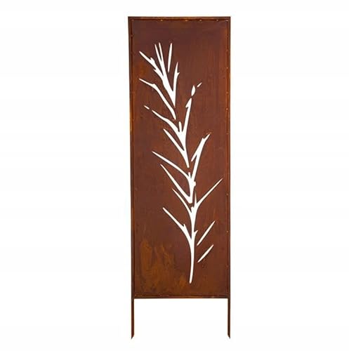 Kapaga - Sichtschutz Metall - 160 cm x 50 cm - Edelrost - Rostoptik Sichtschutz für Garten - Sichtschutzelement - Sichtschutzwand - Gartendekoration Zaun - Rost (Gras) von KPGA KAPAGA HOME & GARDEN