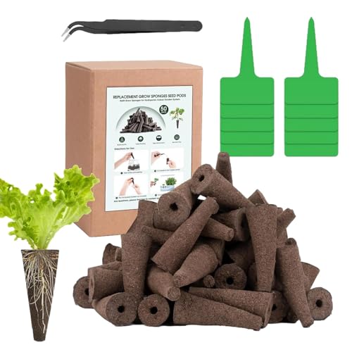 50 Stücke Ersatz-Zuchtschwämme Samenstarterhülsen Wurzelwachstum Schwammstecker Für Hydroponic System Kompatibel Indoor Garden Kit von Kapaunn