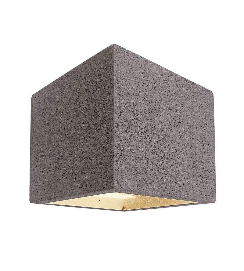 Deko Light Cube Wandleuchte Beton dunkelgrau 1 flg. G9 Modern von Kapego