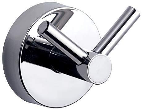 Kapitan Handtuch Doppelhaken Haken Halter Handtuchhaken Handtuchhalterung Kleiderhaken Edelstahl gebürstet, Klebeband Ohne Bohren Wandmontage, Made in der EU (Chrome Poliert) von Kapitan