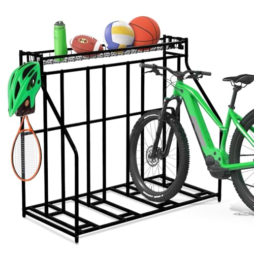Kapler Fahrradständer mit 4 Abstellplätzen extra breiter Korb 4 Haken-verstellbare Fahrradschlitze für Garagenlagerung von Berg Kinder und Sportfahrrädern Kapler Fahrradständer mit 4 Abstellplätzen extra breiter Korb 4 Haken-verstellbare Fahrradschlitze für Garagenlagerung von Berg Kinder und Sportfahrrädern von Kapler