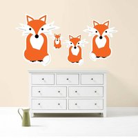 Fuchs Familie Wandsticker Aufkleber Deko Kinderzimmer Niedliche Füchse von Kapowboomgraphics