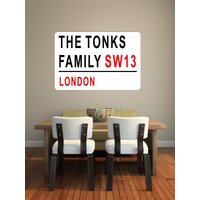 Personalisierte London Schild Familie Nachname Stadt Wandaufkleber Abziehbild Kunst Grafik Wandbild Besonders Angefertigt Uk England von Kapowboomgraphics