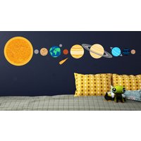 Solar Planeten Weltraum Wandaufkleber Kunst Jungen Schlafzimmer Sonne Pluto Venus Mars Mond Uranus Neptun Saturn Merkur Erde von Kapowboomgraphics