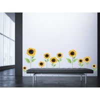 Sonnenblumen Wandsticker Kit Kinderzimmer Aufkleber Auto Kunst Helles Wandbild von Kapowboomgraphics