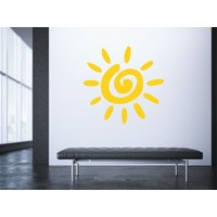Sun Sunshine Yellow Wandsticker Summer Holiday Happy Aufkleber Auto Kunst Vinyl Grafik Wandbild 5 Größen von Kapowboomgraphics