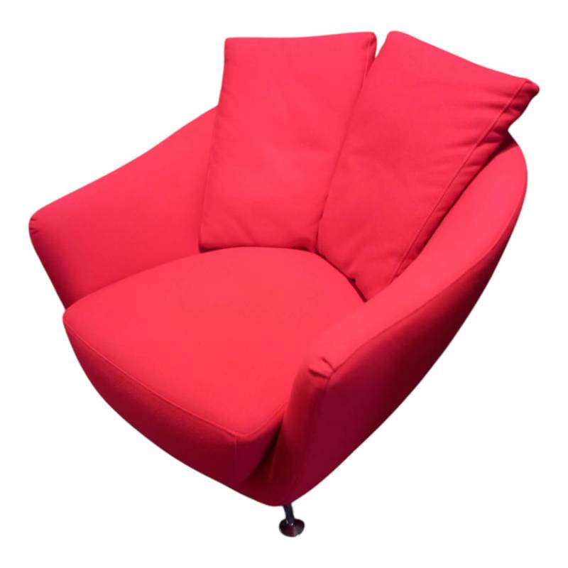 Sessel Coco Stoff 4797 Rot Füße Chrom von Kappa Salotti