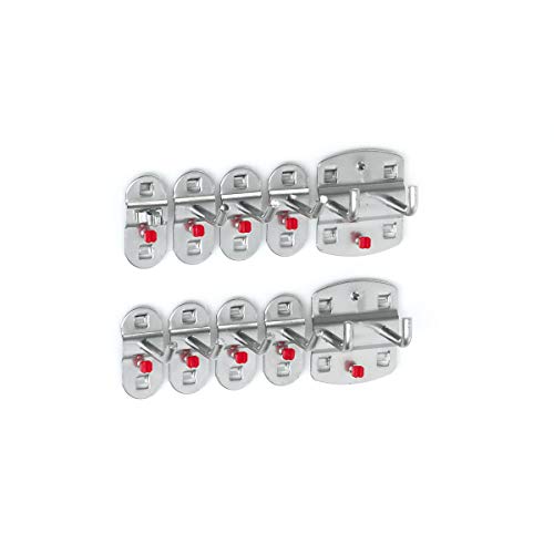 RasterPlan Werkzeughalter-Sortiment, 10-teilig alufarben | 7 Werkzeughalter mit schrägem Ende, 2 Doppelte Werkzeughalter, 1 Werkzeugklemme RasterPlan Werkzeughalter-Sortiment, 10-teilig alufarben | 7 Werkzeughalter mit schrägem Ende, 2 Doppelte Werkzeughalter, 1 Werkzeugklemme von Kappes-Systeme GmbH